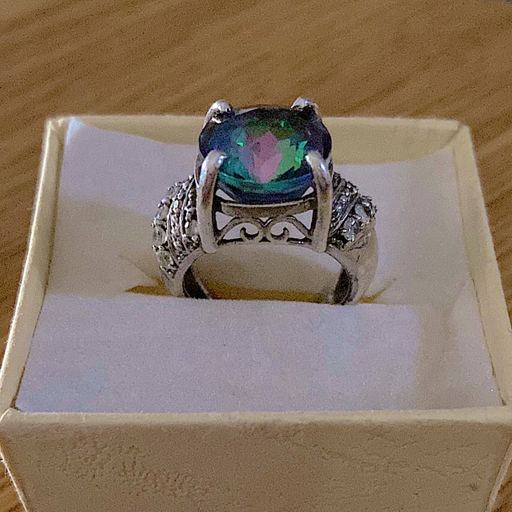 ***SILVER MYSTIC RAINBOW RING*** - Picture 3 of 5
